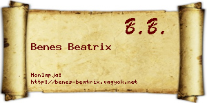 Benes Beatrix névjegykártya
