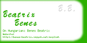 beatrix benes business card